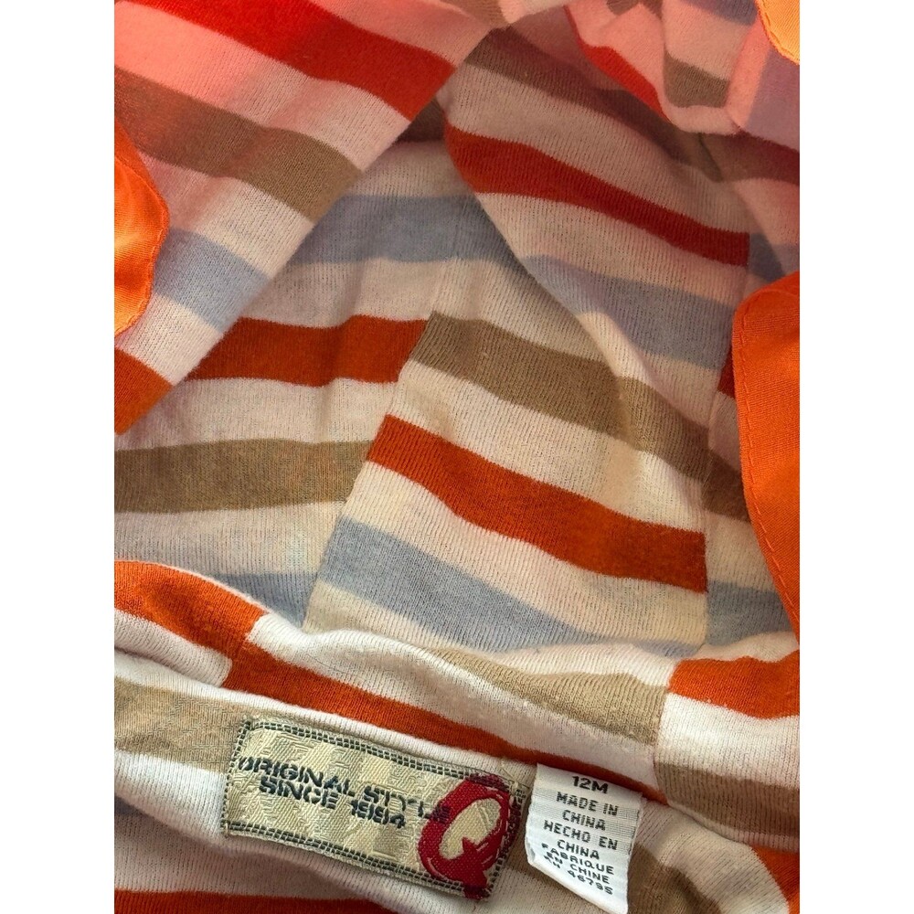 Zip Up, Boy’s Hooded Orange Jacket/Coat (Size 12 Months), Striped Interior - Picture 5 of 11